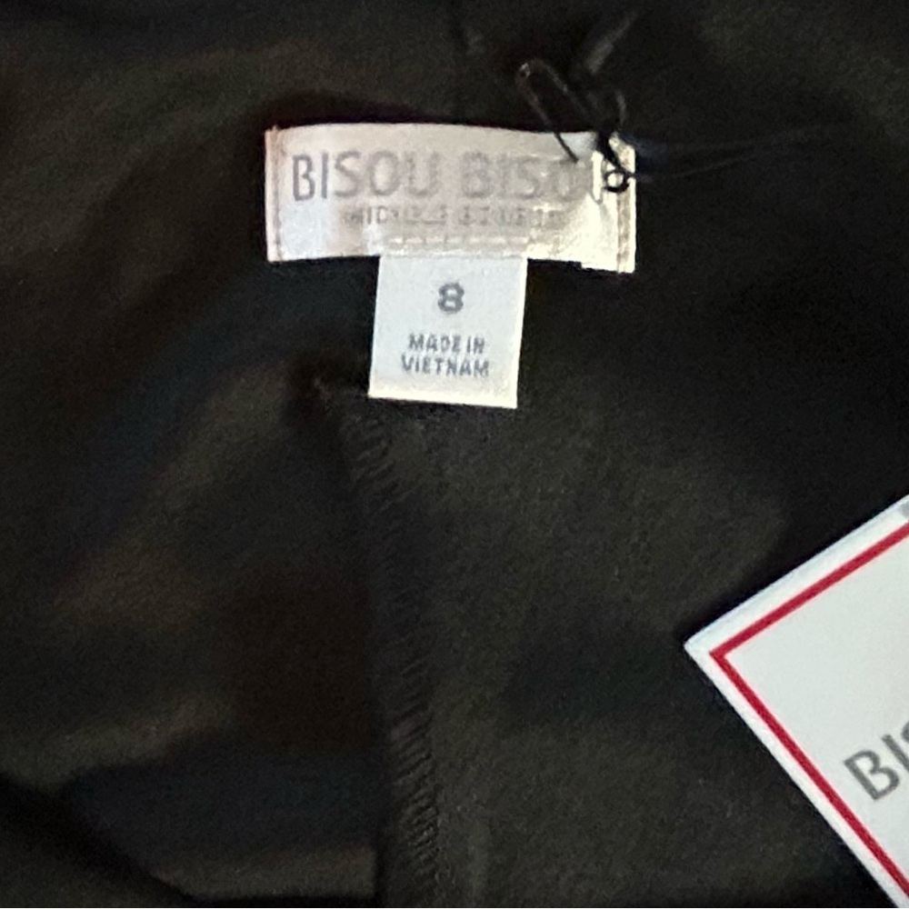 NWT Bisou Bisou Size 8 Black Tank Mini Dress with intricately designed sparkle - Picture 3 of 8